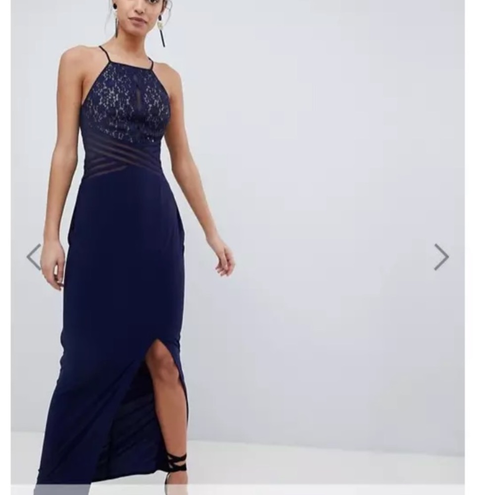 ASOS Coast Adeline Maxi Dress with Mesh Bust